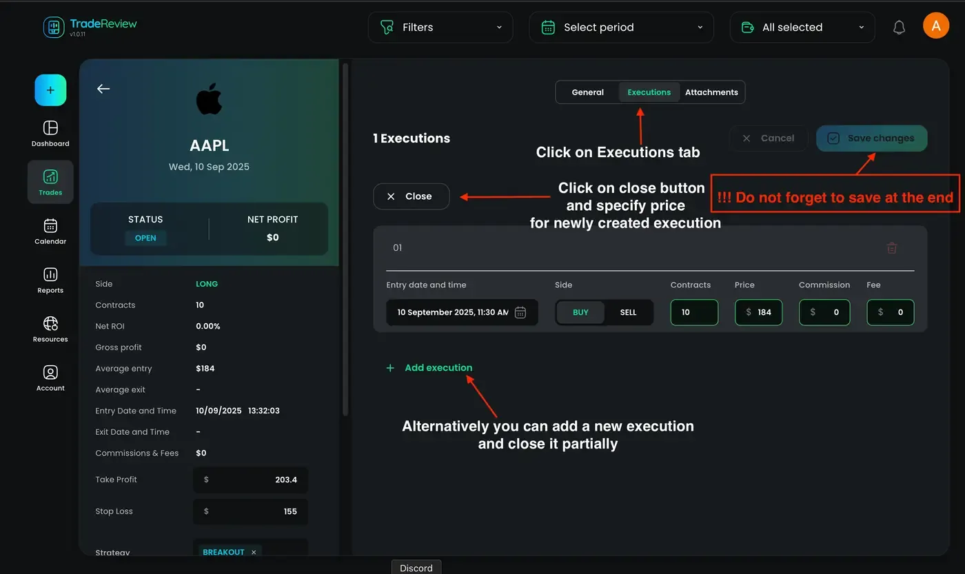Close trade manually screenshot How to close a trade manually — screenshot 1