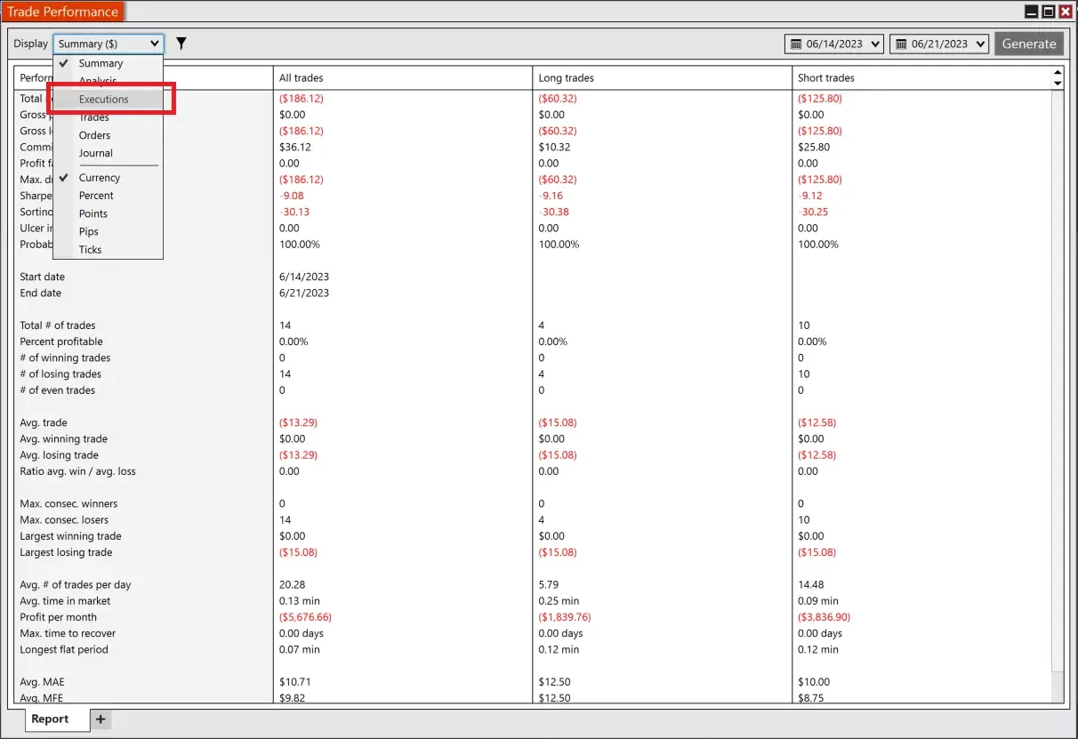 NinjaTrader import — step 2 screenshot Import NinjaTrader trades — screenshot 2