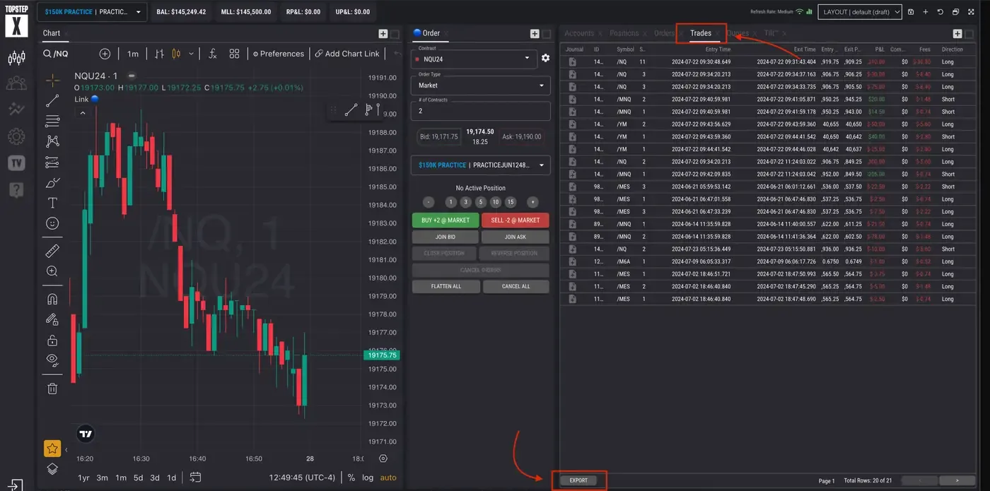 Topstep import — step 1 screenshot Import Topstep trades — screenshot 1