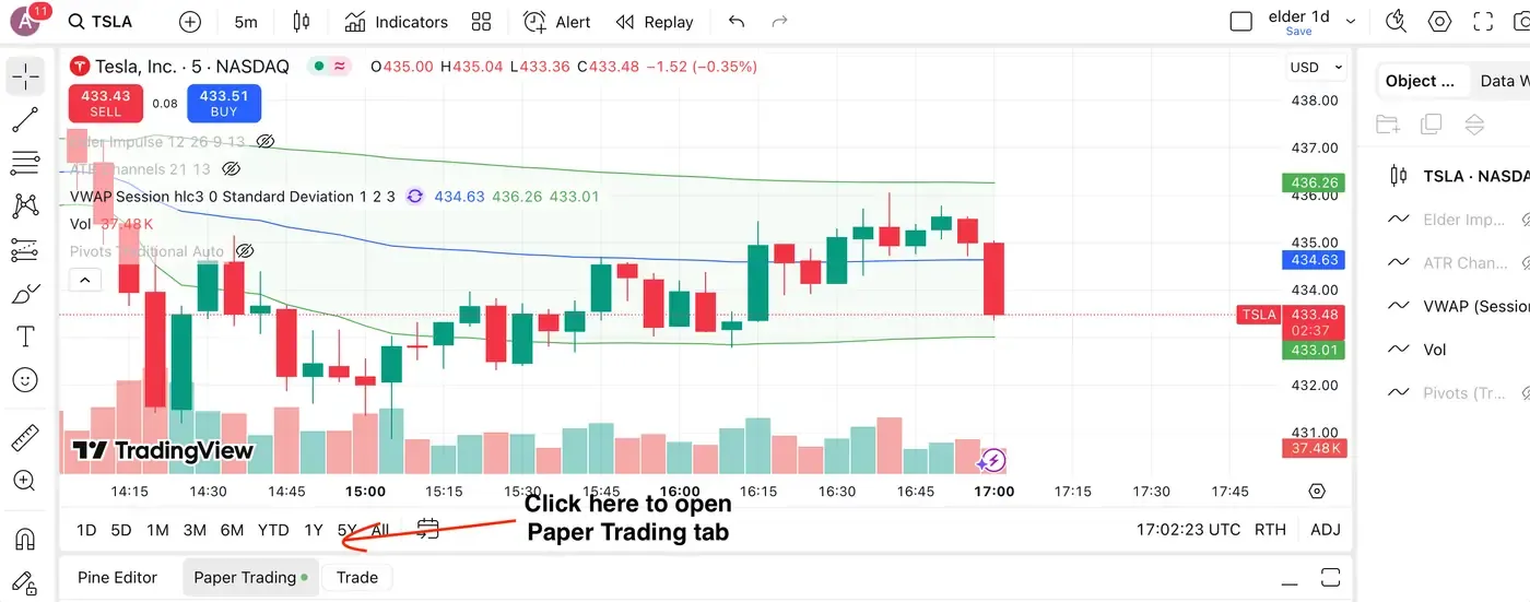 TradingView import — step 1 screenshot Import TradingView trades — screenshot 1