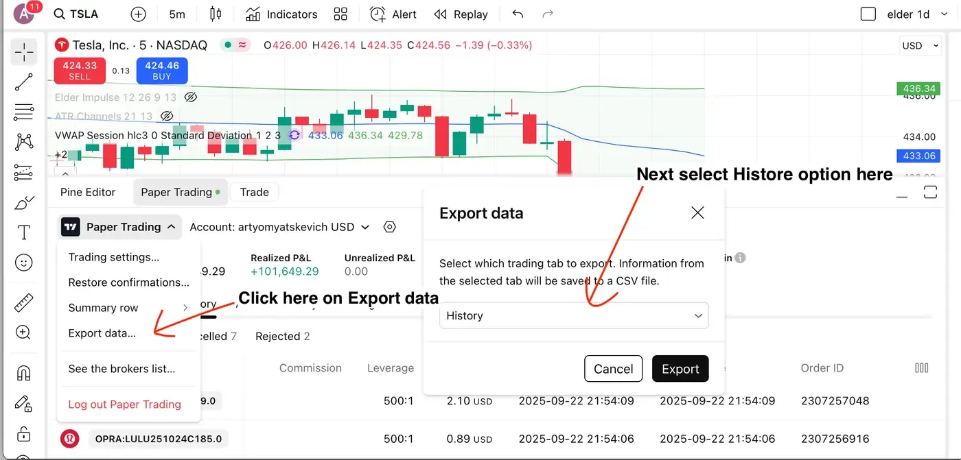 TradingView import — step 4 screenshot Import TradingView trades — screenshot 4